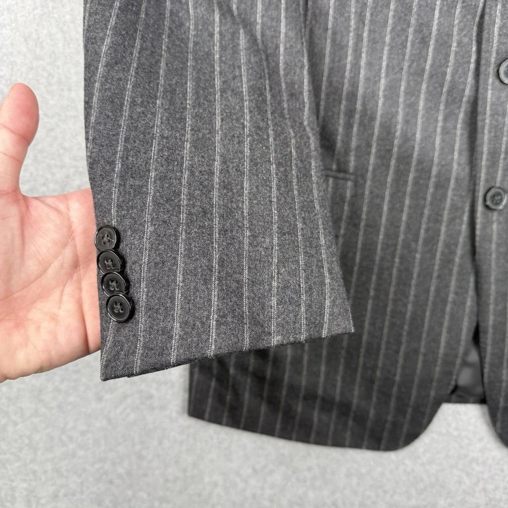 Ermenegildo Zegna Blazer Mens 54R Gray Striped Neiman Marcus Wool Sports‎ Coat